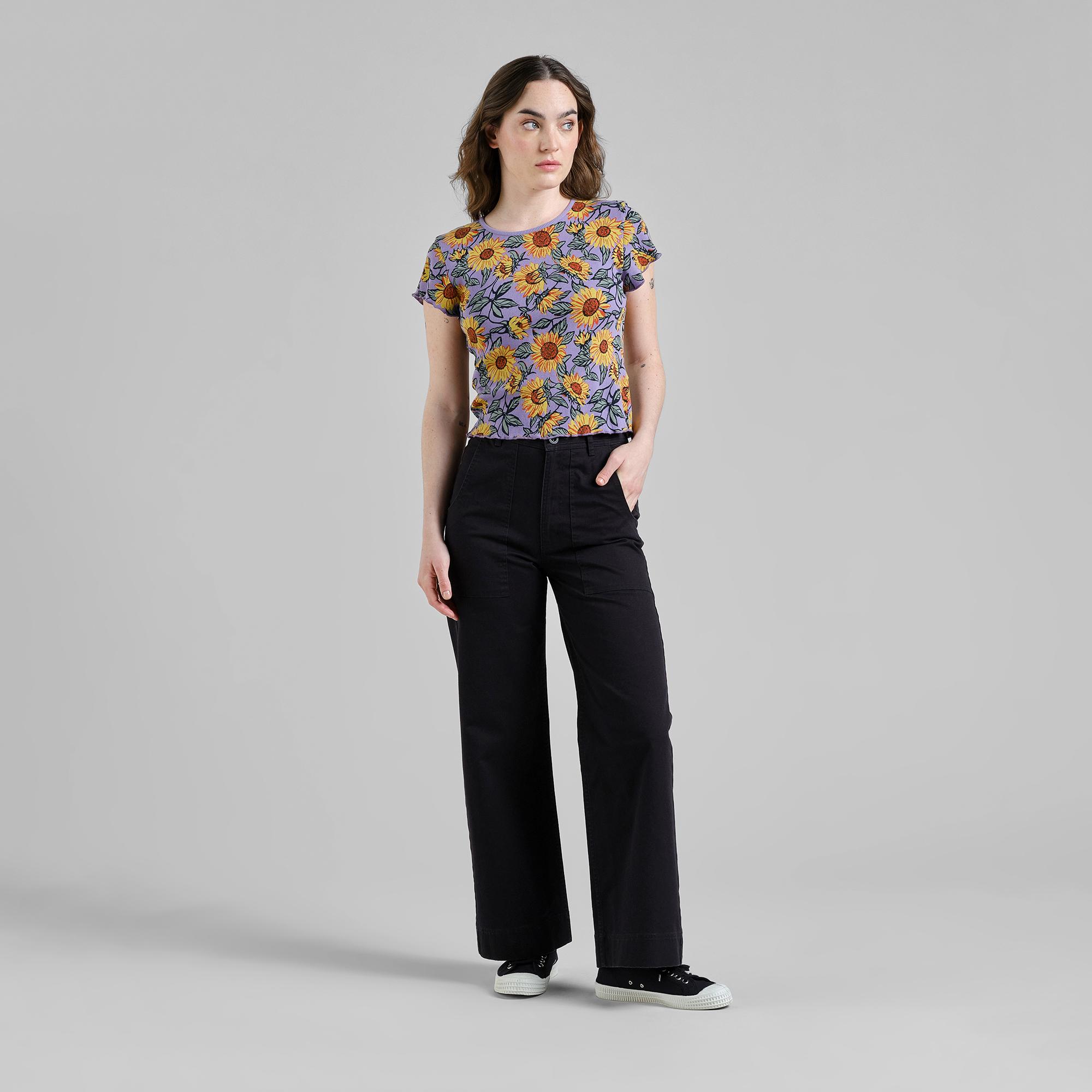 Dedicated Ven Sunflower Haze Purple Rib Top Damen lila